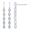 14K White Gold 1/5Ct Diamond Teardrop Dangle Earrings