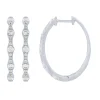 14K White Gold 1Ct Fashion Hoop Earrings