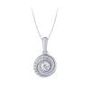 14K White Gold 1/5Ct Spiral Diamond Pendant