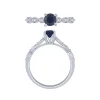 14K White Gold Diamond And Sapphire Ring