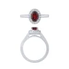 14K White Gold Garnet And Diamond Halo Ring