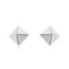 14K White Gold 6mm Pyramid Post Earrings