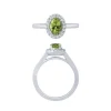 14K White Gold Peridot And Diamond Halo Ring