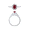 14K White Gold Ruby And Diamond Halo Ring