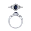 14K White Gold Sapphire And Diamond Ring