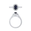 14K White Gold Sapphire And Diamond Halo Ring