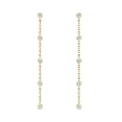 18K Yellow Gold 1/4Ct Diamond Drop Earrings