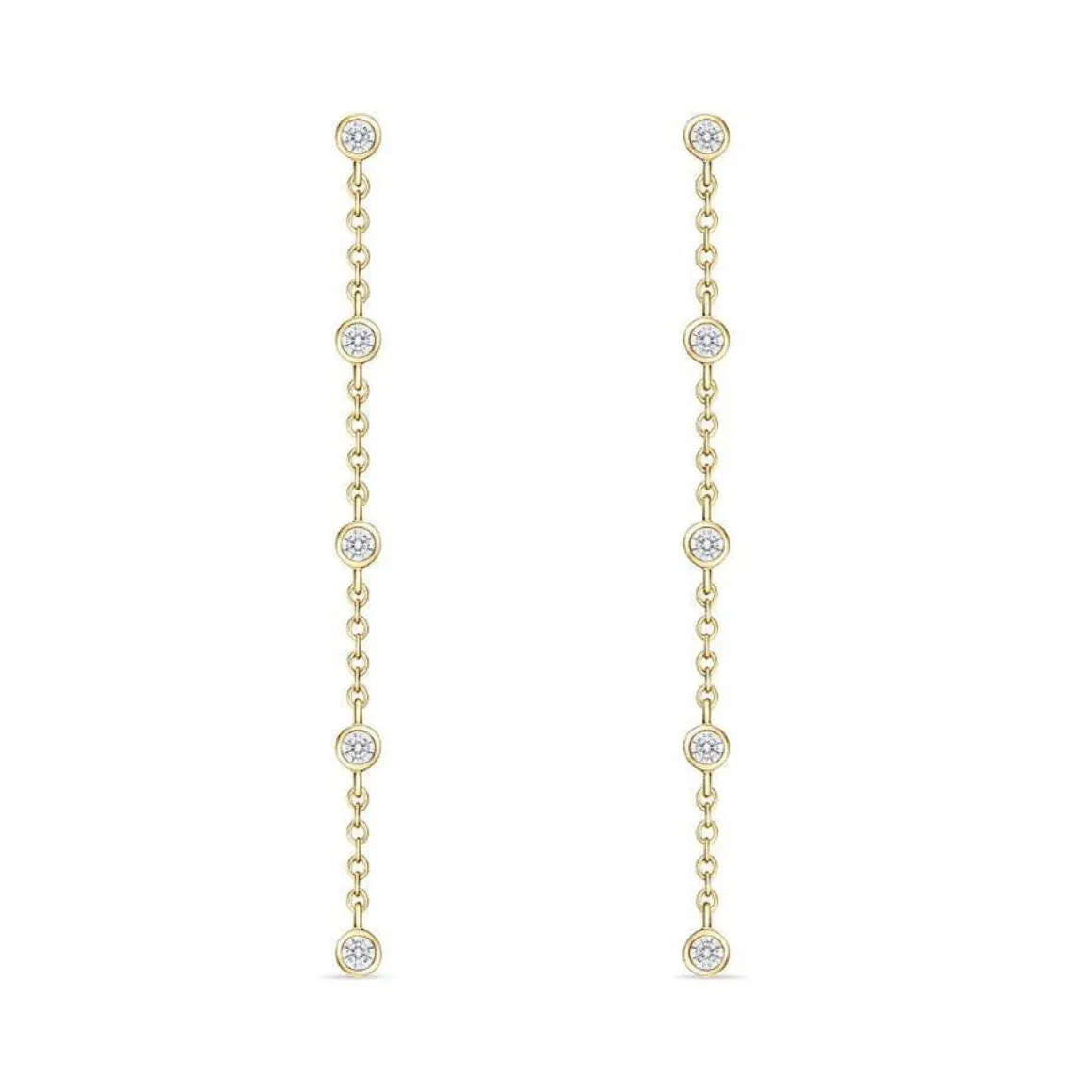 18K Yellow Gold 1/4Ct Diamond Drop Earrings
