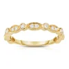 14K Yellow Gold 1/10Ct Diamond  Stackable Band