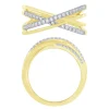 14K Yellow Gold 1/4Ctw Diamond Layered Fashion Ring
