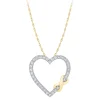 14K Yellow Gold 0.16Ctw Diamond Heart Pendant