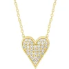 14K Yellow Gold 0.13Ctw Pava Heart Neckalce