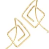14K Yellow Gold Endless Ham Square Earrings