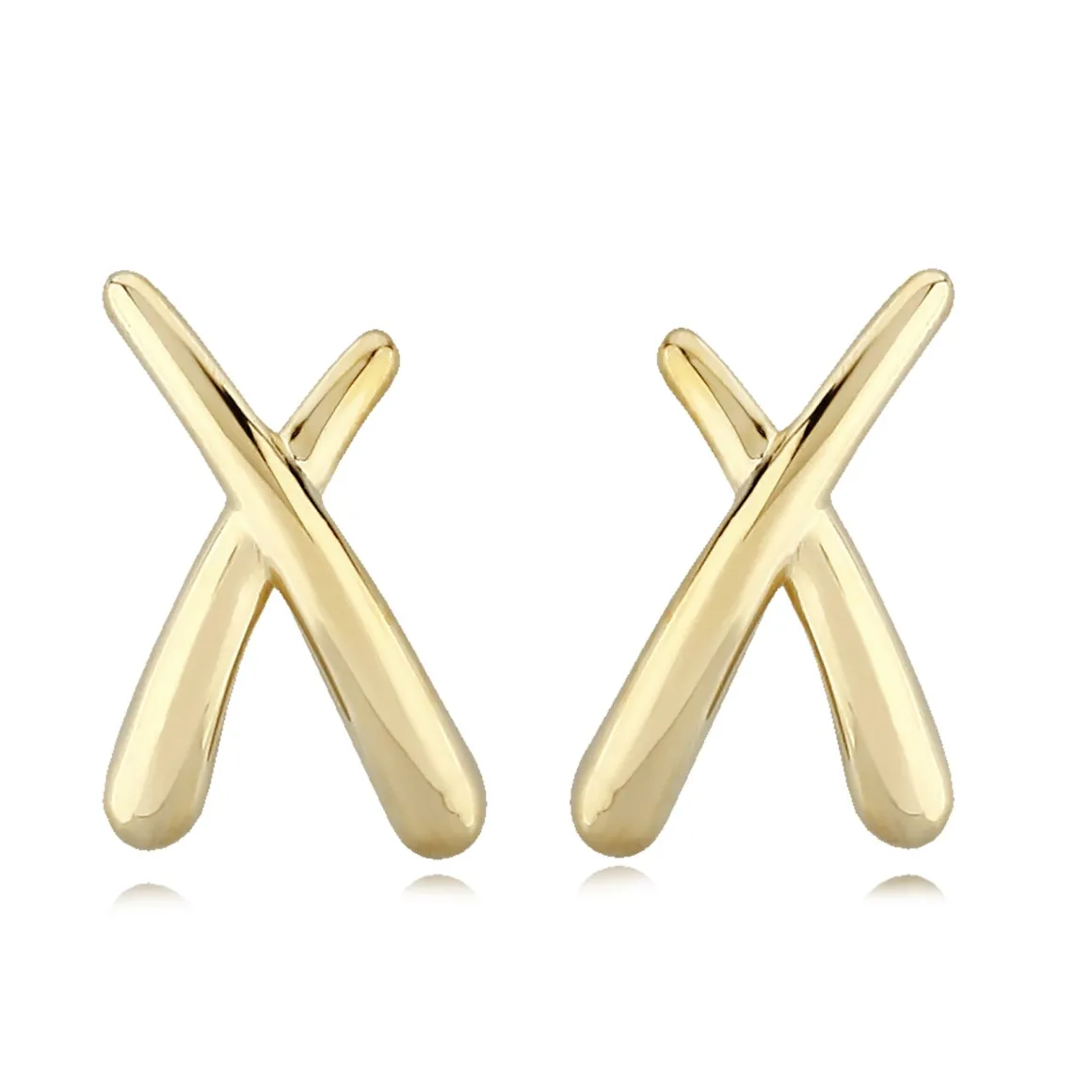 14K Yellow Gold Ex-Sm. "X" Earrings