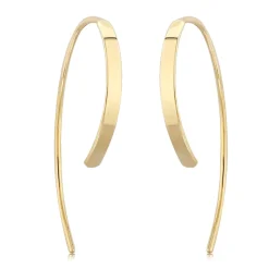 14K Yellow Gold Flat Sweep Earrings