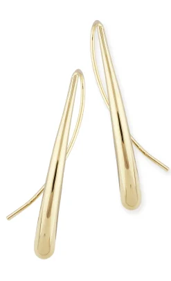 14K Yellow Gold Long T/Drop H/Wire Earrings