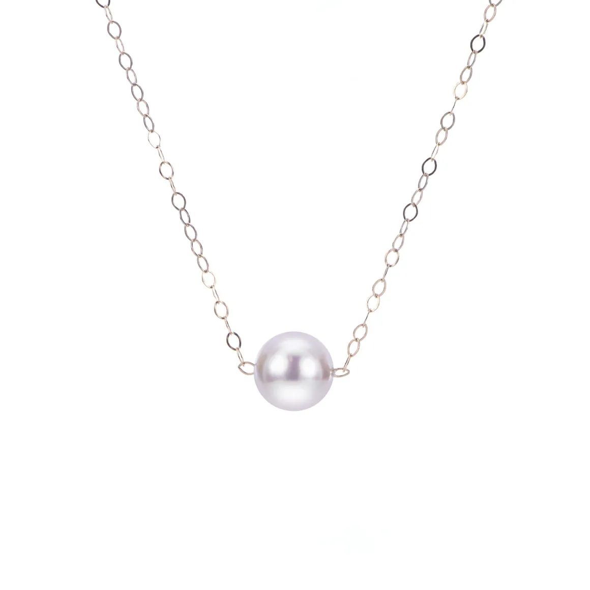 14K Yellow Gold 6mm Premium Start- Her-Pearl Necklace