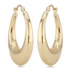 14K Yellow Gold Pl Shell Hoop S/D Earrings