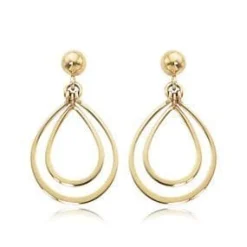 14K Yellow Gold Sm. Dbl Pearshaped Drops Earrings