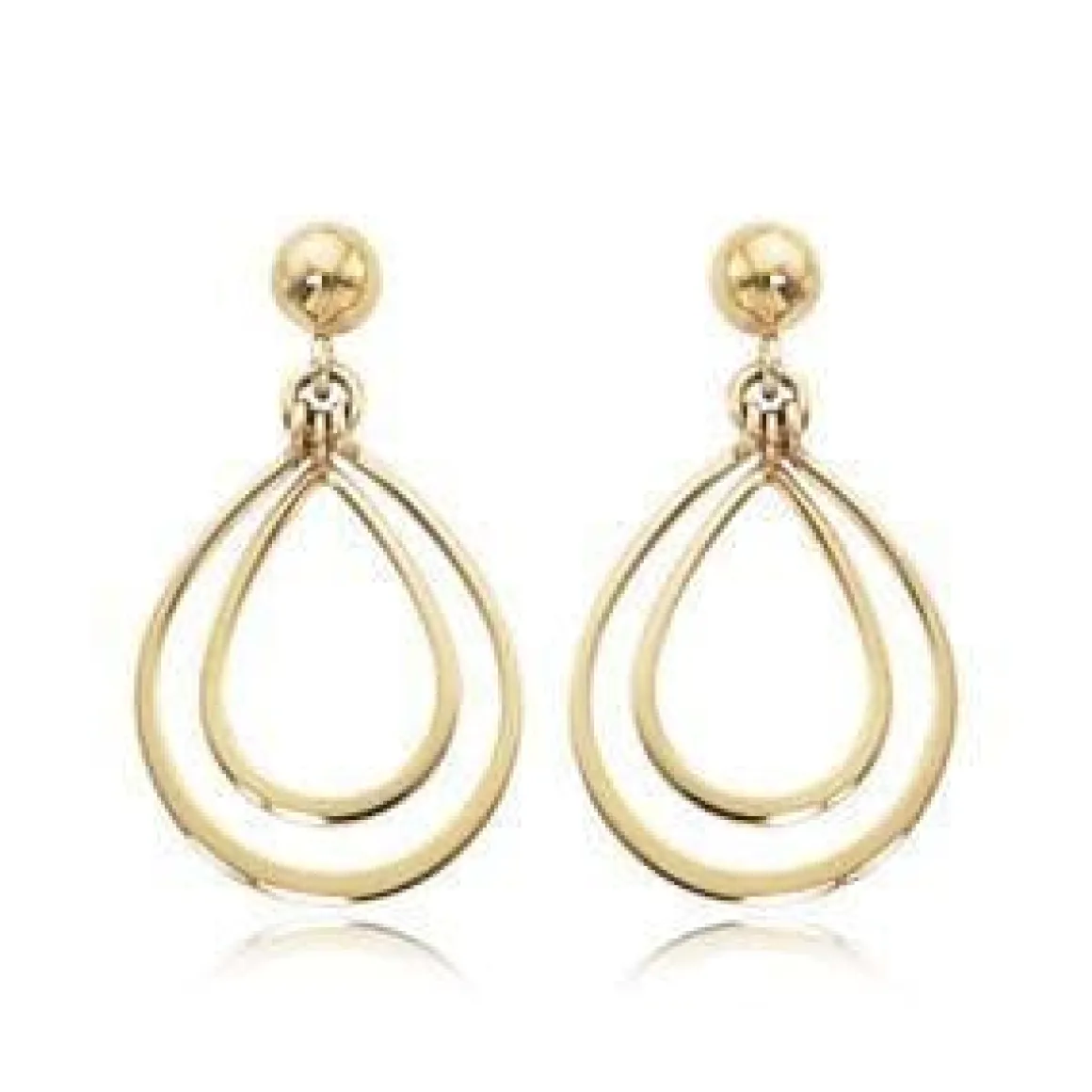 14K Yellow Gold Sm. Dbl Pearshaped Drops Earrings