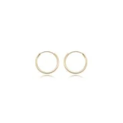 14K Yellow Gold 1.5X12mm Endless Hoop Earrings