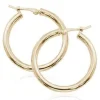 14K Yellow Gold 2.5X25mm S/D Hoop Earrings