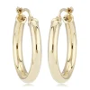 14K Yellow Gold 3X20mm S/D Hoop Earrings
