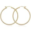 14K Yellow Gold 1.8X30mm Twist Tubing Earrings