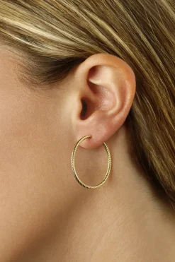 14K Yellow Gold 1.8X30mm Twist Tubing Earrings