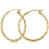 14K Yellow Gold 1.8X24mm Twisted Tube Hoop Earrings