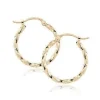 14K Yellow Gold 1.8X18mm Twisted Tube Hoop Earrings