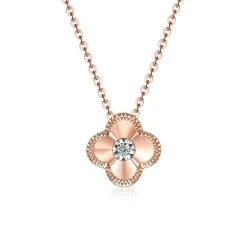 14KG 0.03Ct Flower Pendant
