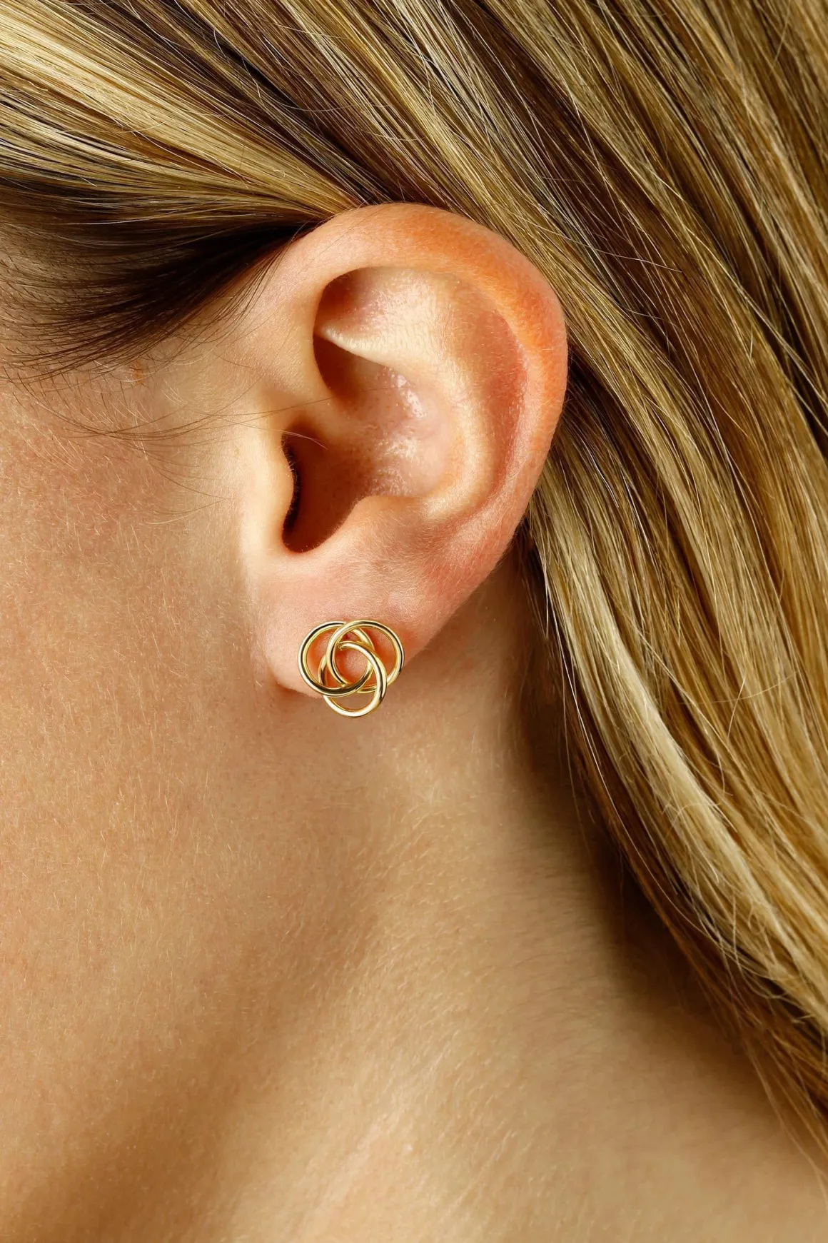 14KG Lg-Love Knot Earrings