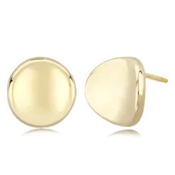 14KG 10mm Dapped Disk Earrings