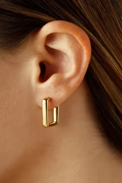 14KG Sm. Square Hoop Earrings