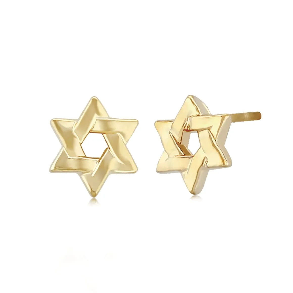 14KG Sm.all Star Of David W/Post Earrings