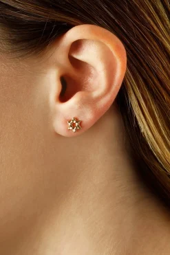 14KG Sm.all Star Of David W/Post Earrings