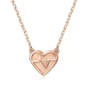 14KRG 0.03Ct Heartbeat Heart Necklace