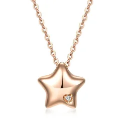 14KRG 0.005Ct Mini Star Pendant