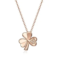 14KRG 0.01Ct Shamrock Pendant