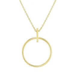 14kt Gold 17 inches Yellow Finish 29x22.6mm Ring of Life Necklace with Lobster Clasp