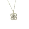 14Kt White Gold Diamond Knot Pendant With Round Center Diamond & 40 Round Side Diamonds