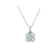 14Kt White Gold Diamond Knot Pendant With Round Center Diamond & 36 Round Side Diamonds
