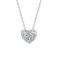 14KWG 0.03Ct Fluttering Diamond Heart Pendant
