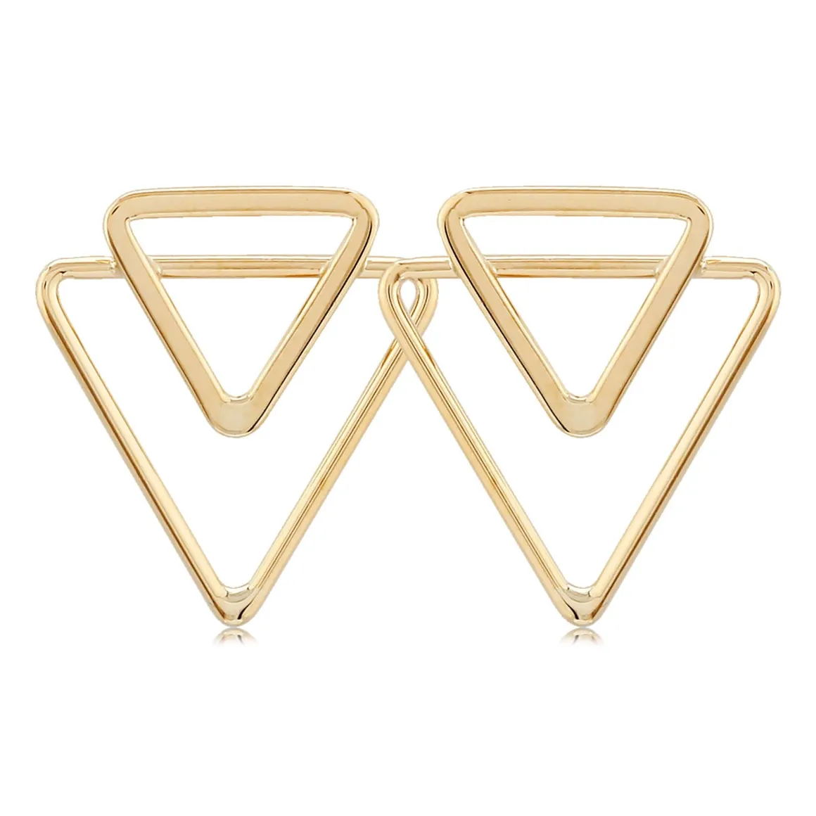 14KY Double Open Triangle Earrings