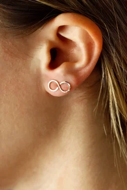 14KY Hammered Infinity Earrings