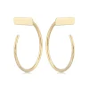 14KY Simple Bar Hoop Earrings