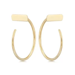 14KY Simple Bar Hoop Earrings