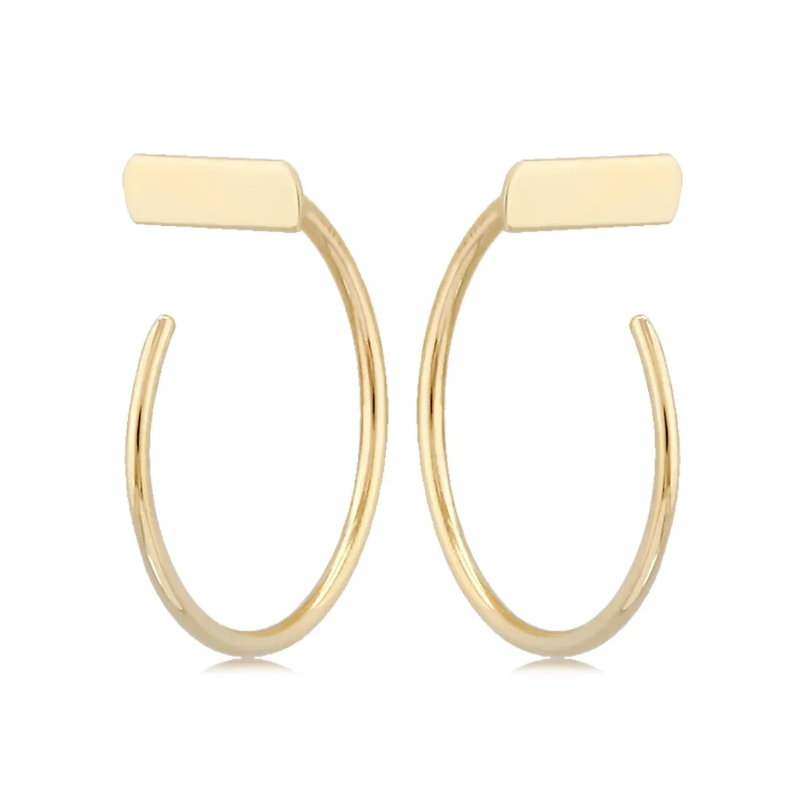 14KY Simple Bar Hoop Earrings