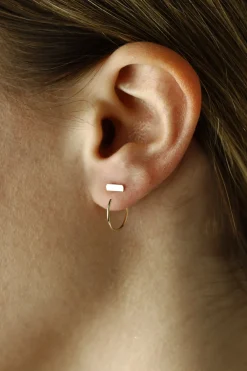 14KY Simple Bar Hoop Earrings